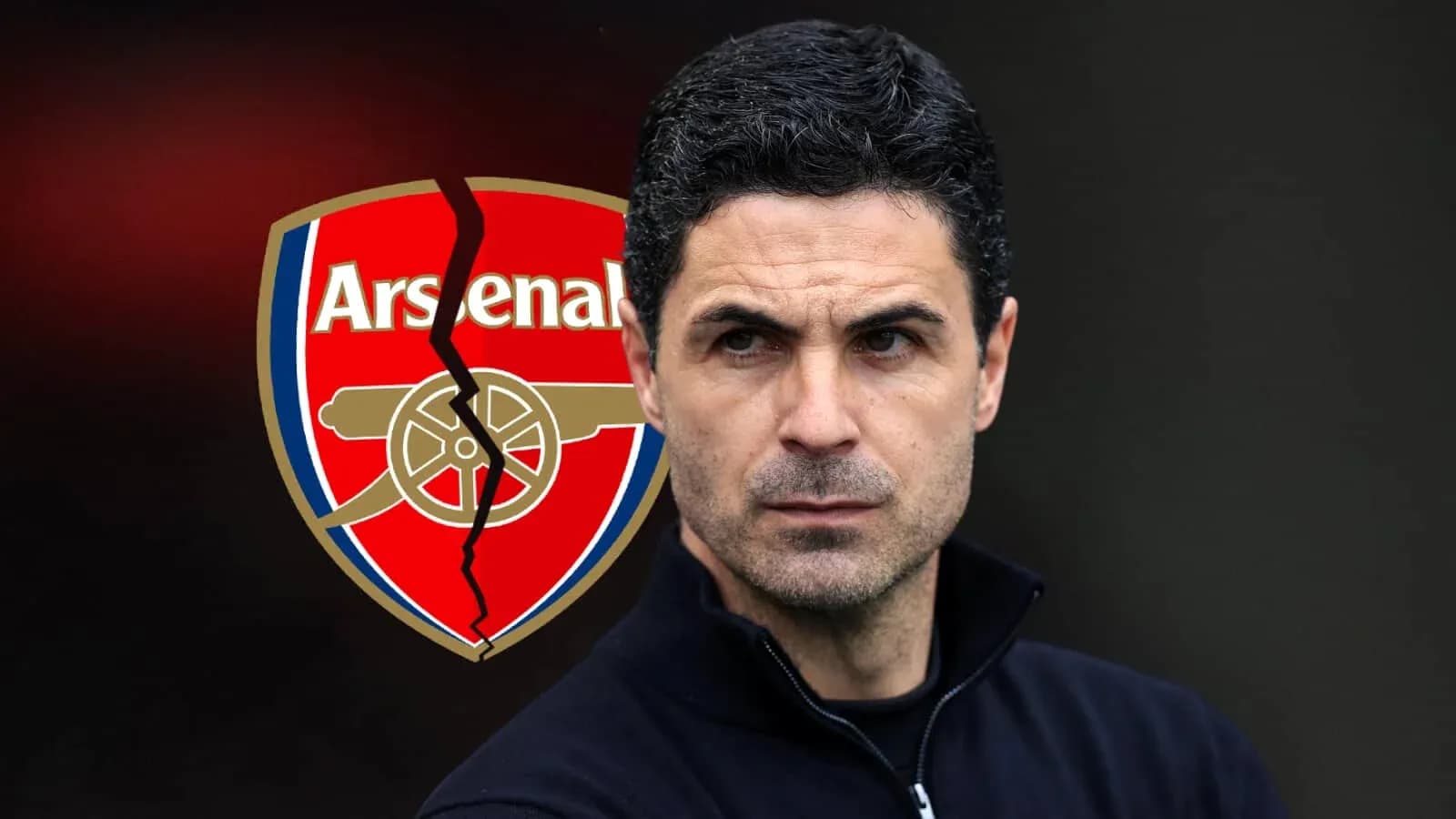 Manager with Arsenal logo in background