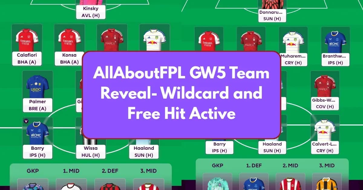 Fantasy Premier League team lineup with player names