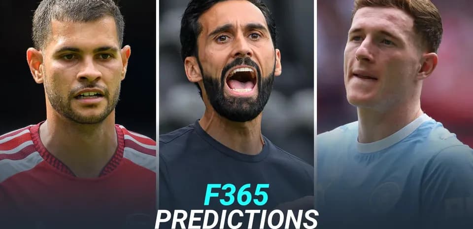 Three football players posing for predictions segment