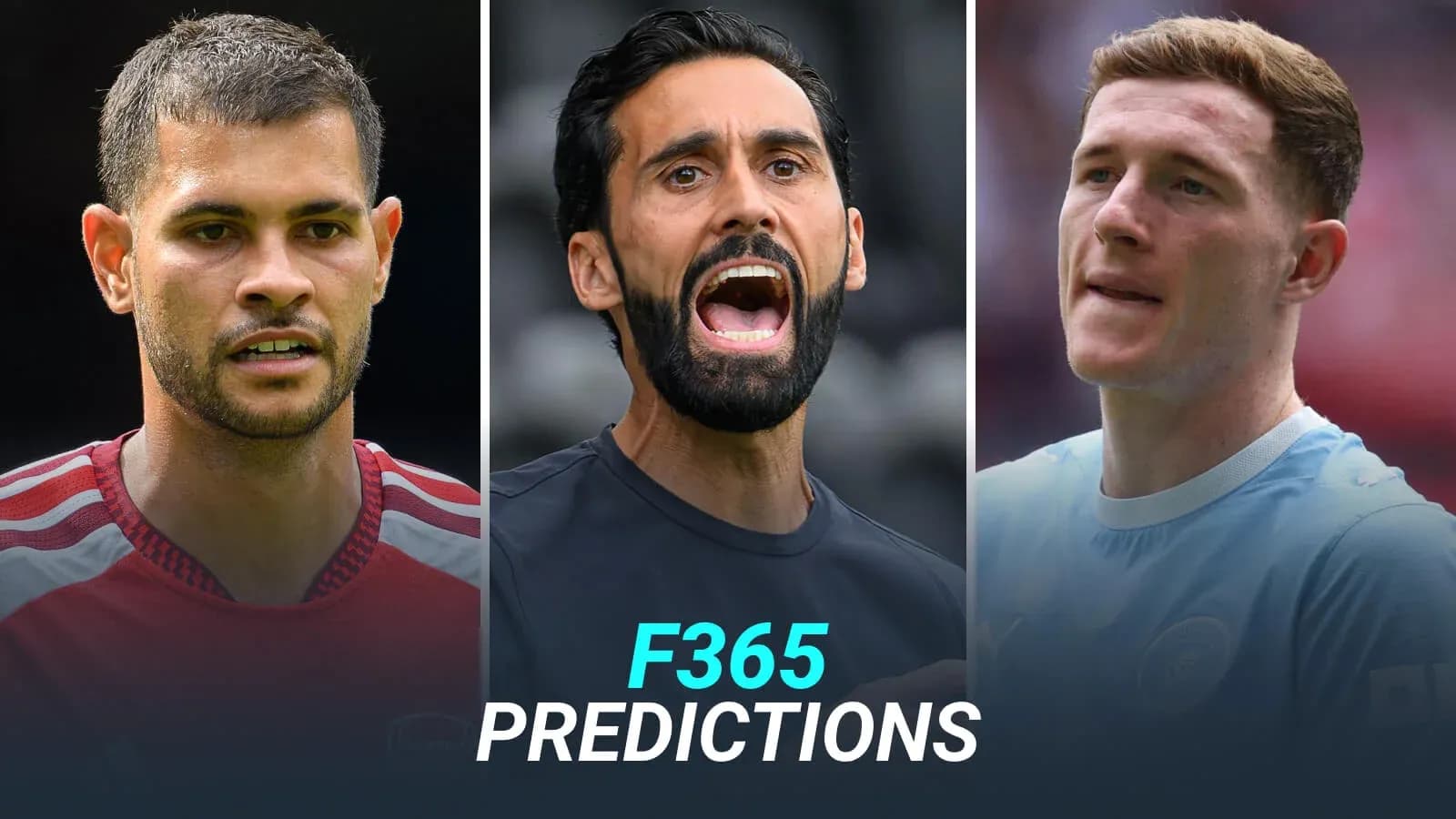 Three football players posing for predictions segment