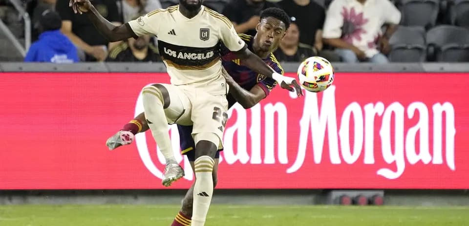 Los Angeles FC player challenges Real Salt Lake opponent