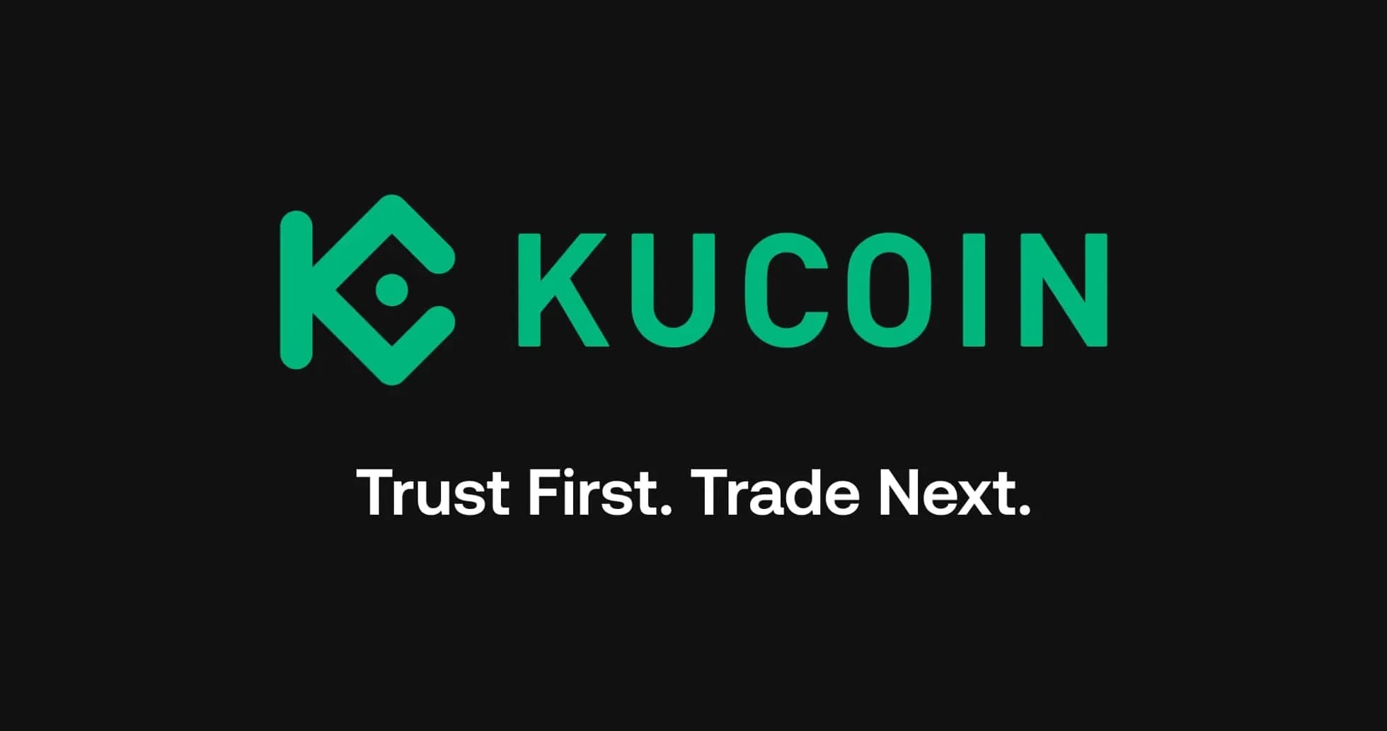 KuCoin logo with slogan 'Trust First. Trade Next.'