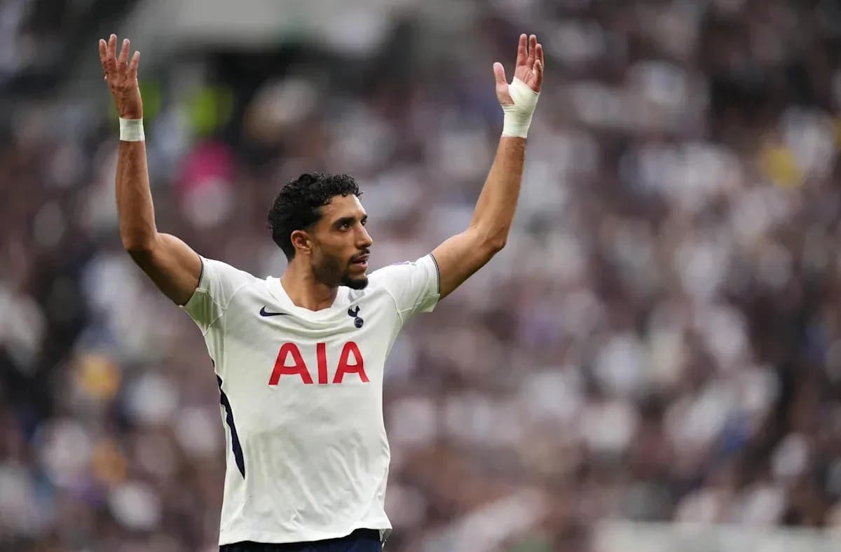 Player gesturing during a football match