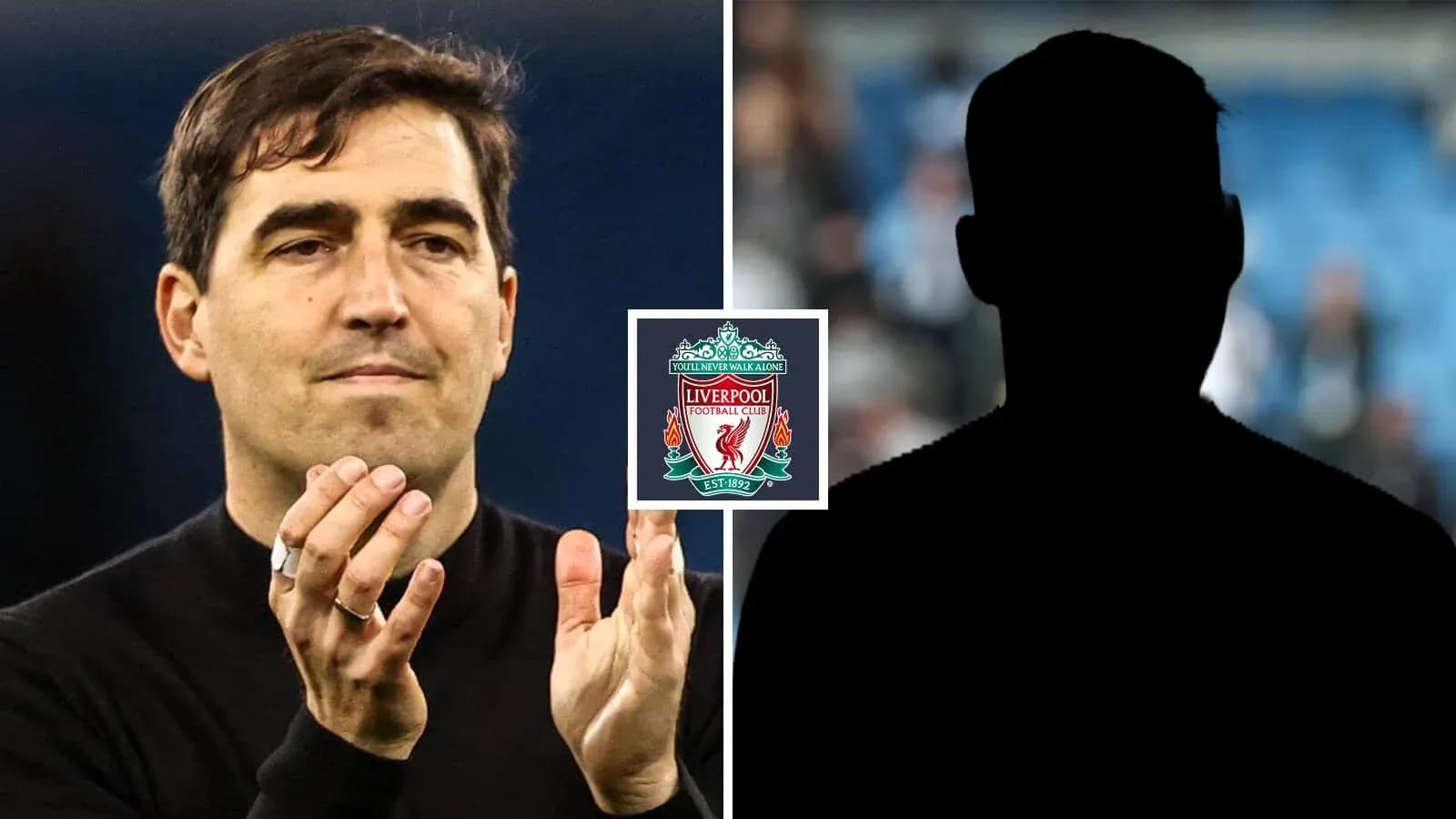 Coach applauding with Liverpool logo in background