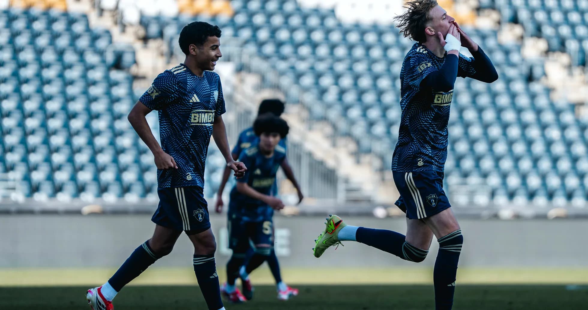 Philadelphia Union II players celebrating a goal