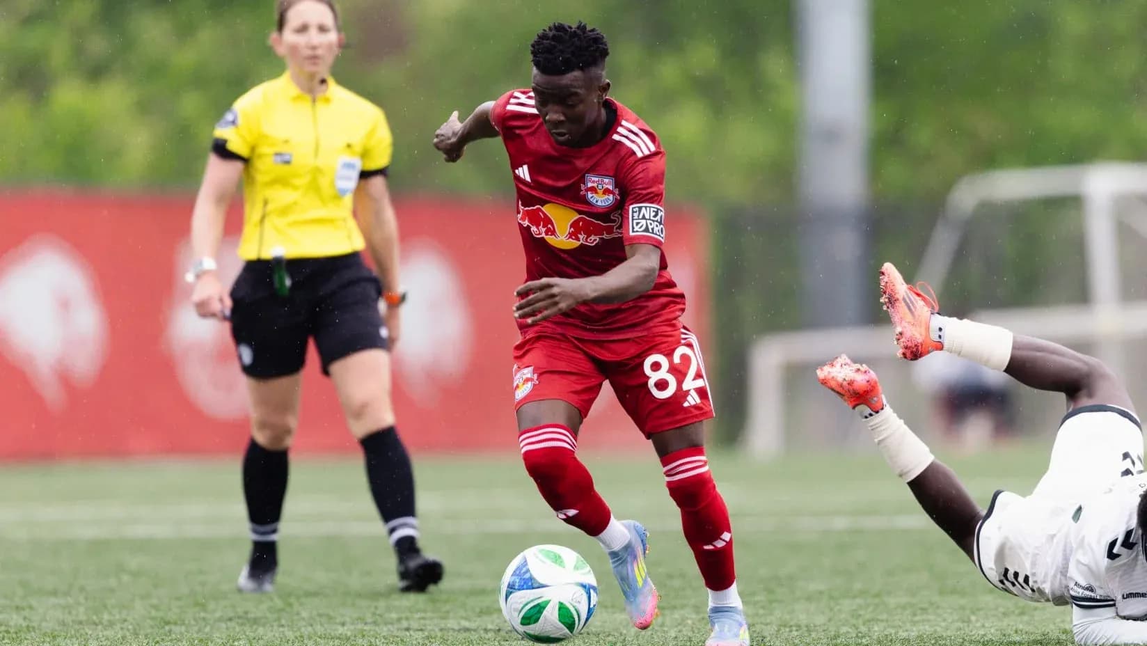 New York RB II player dribbling the ball