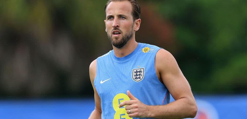 Player running during training session in England kit