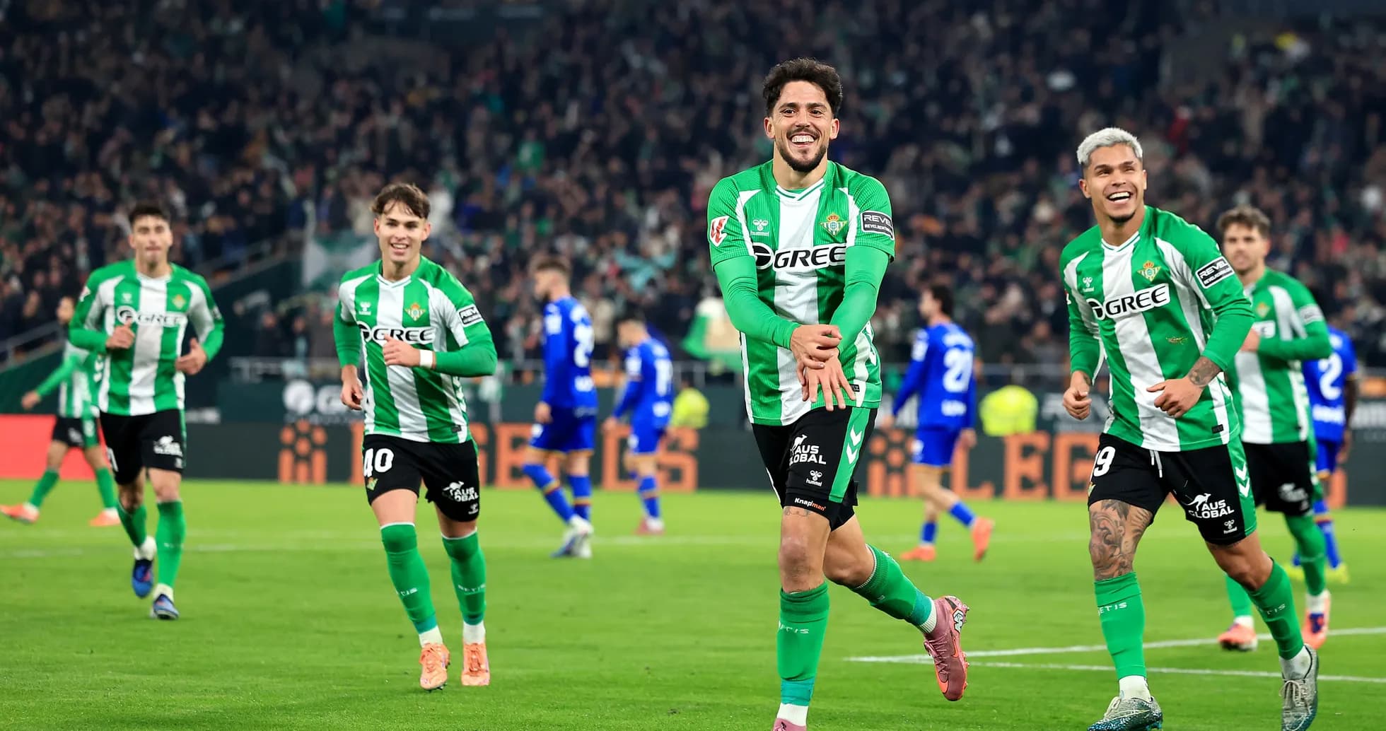 Real Betis players celebrating a goal