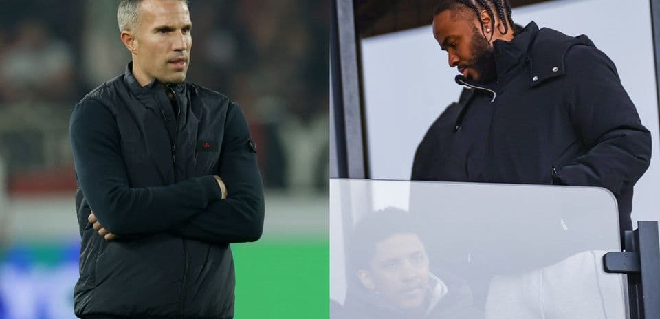 Coach and player observing the match from stands