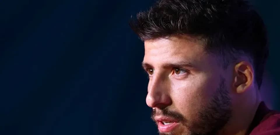 Player speaking at a press conference
