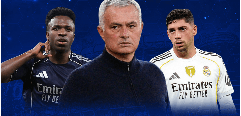 Vinícius Júnior, José Mourinho, and Federico Valverde featured