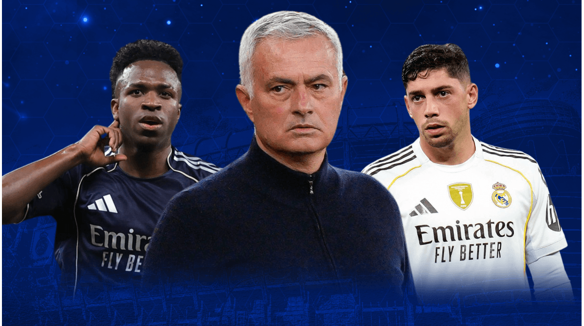 Vinícius Júnior, José Mourinho, and Federico Valverde featured