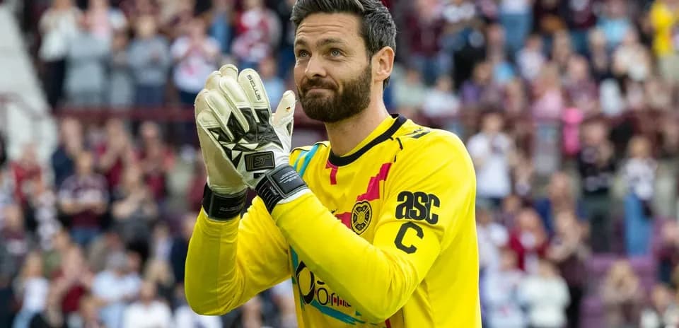 Goalkeeper applauding fans in yellow jersey