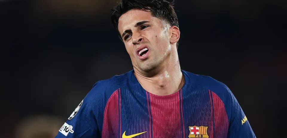 Player from FC Barcelona showing frustration during match
