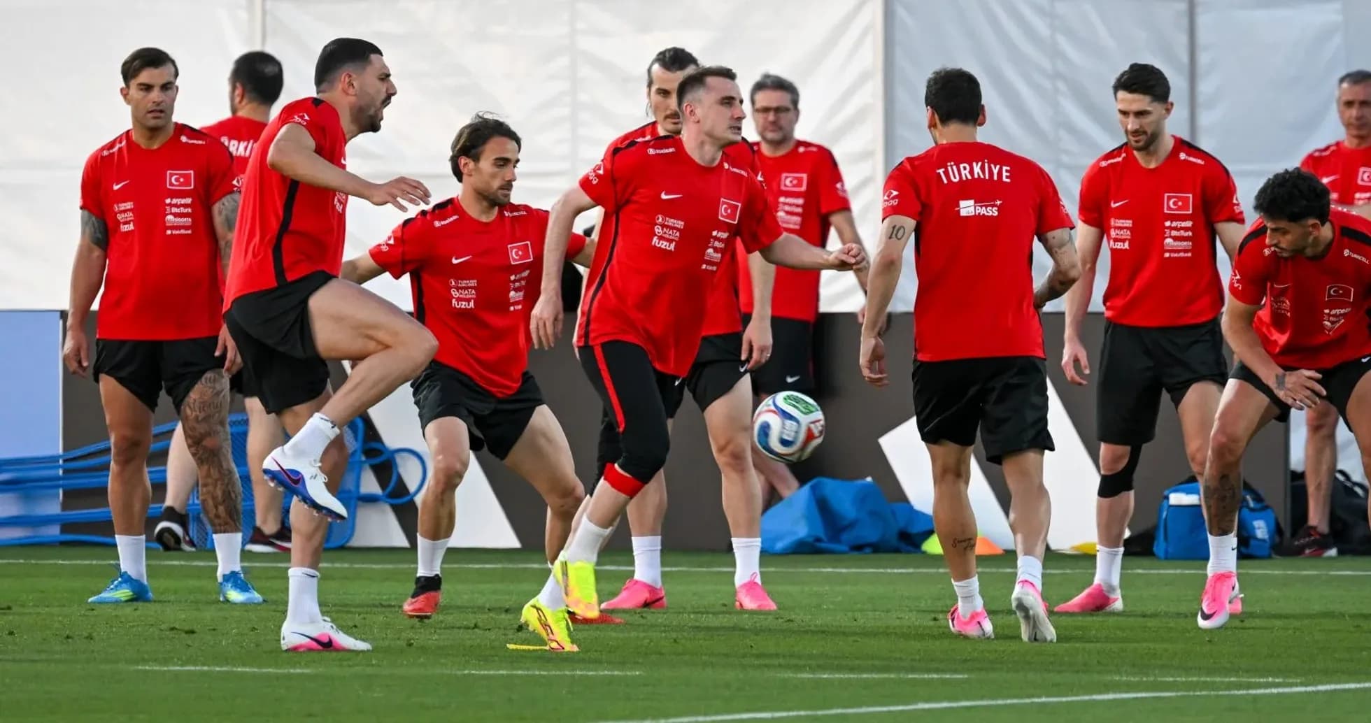 Turkiye players training for World Cup match