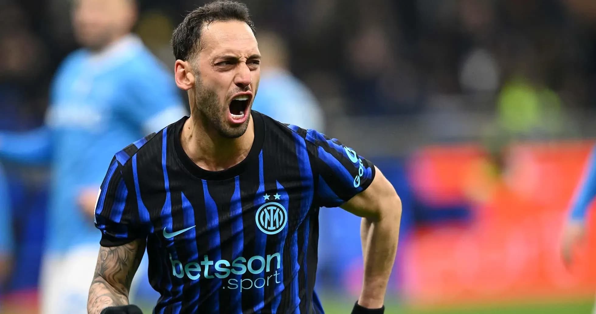 Inter player celebrating during Serie A match