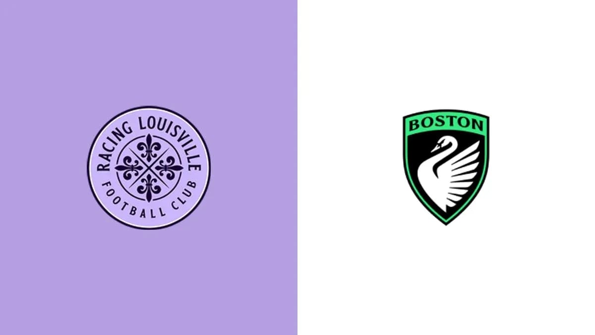 Logos of Racing Louisville and Boston clubs