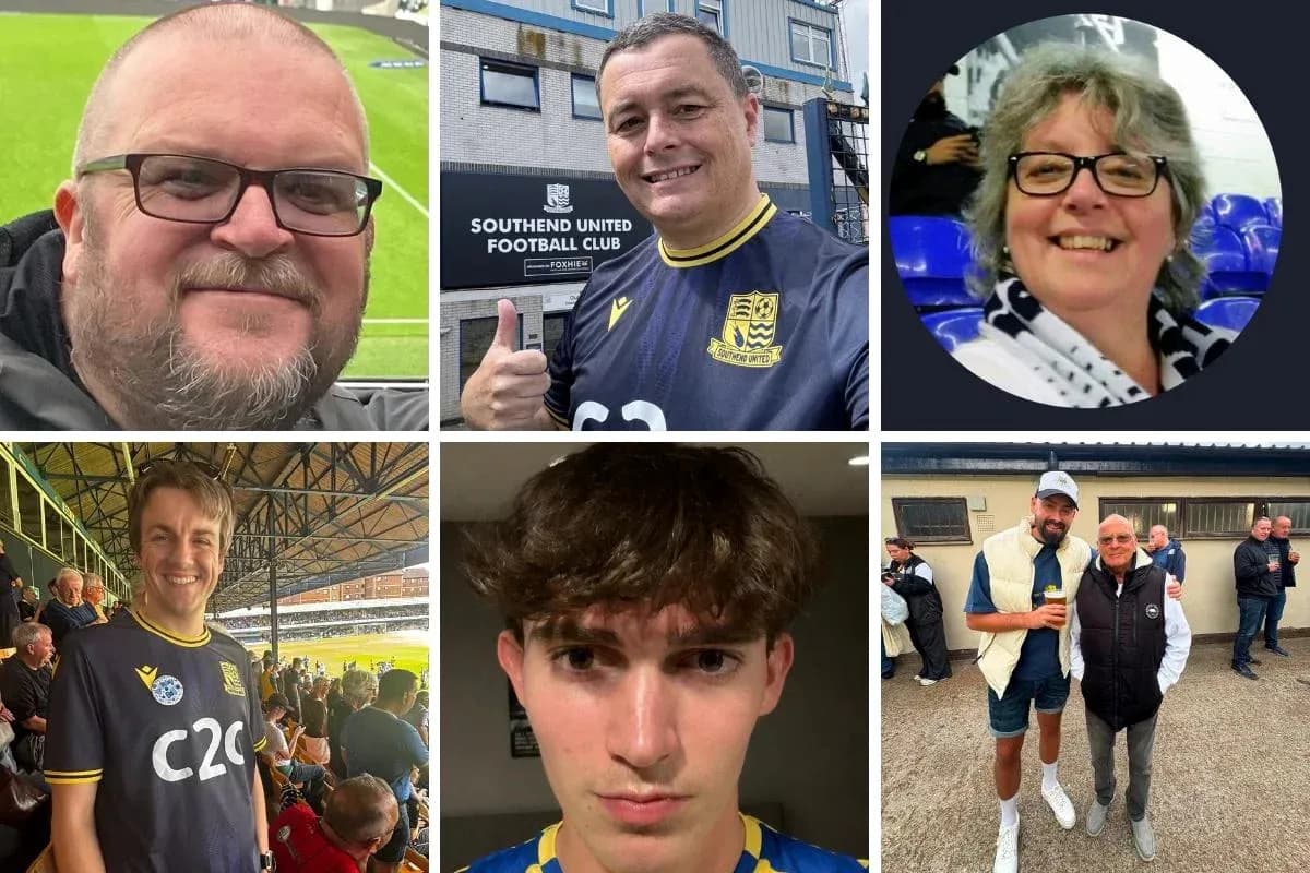 Collage of fans at Southend United Football Club