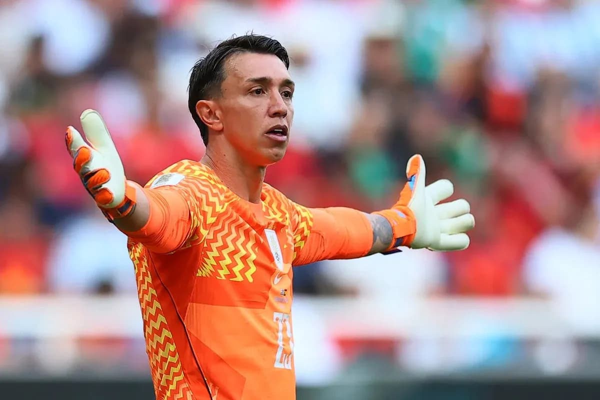 Goalkeeper gesturing during a match