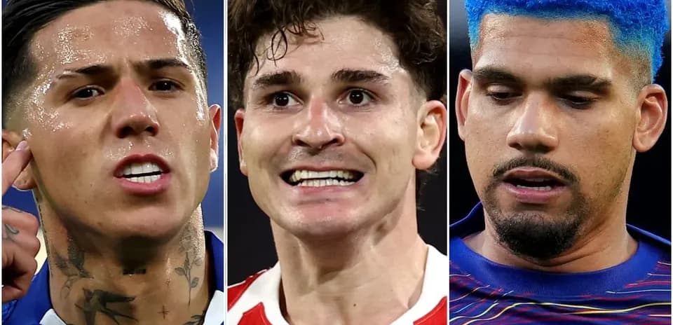 Three soccer players with varied hairstyles and expressions