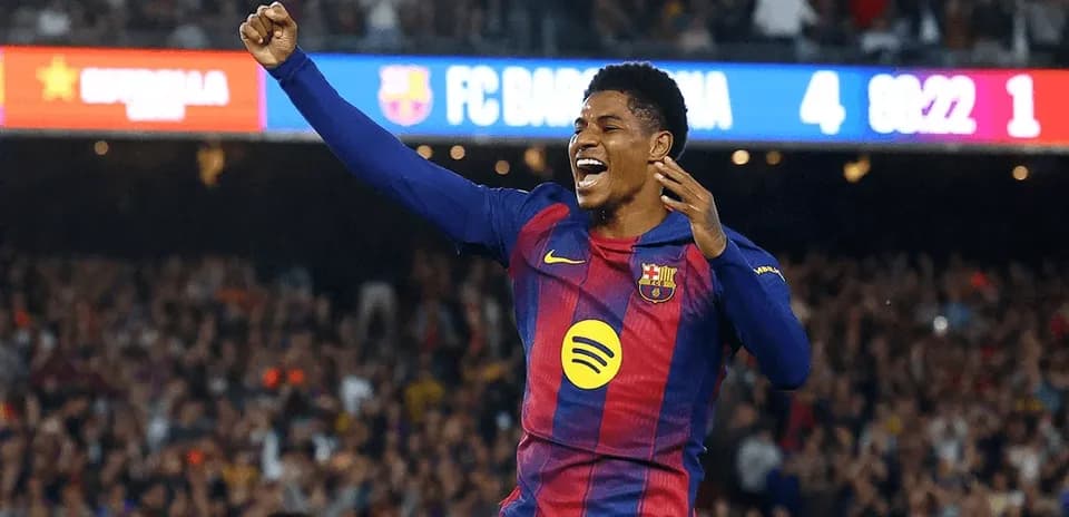 Player celebrating a goal for FC Barcelona