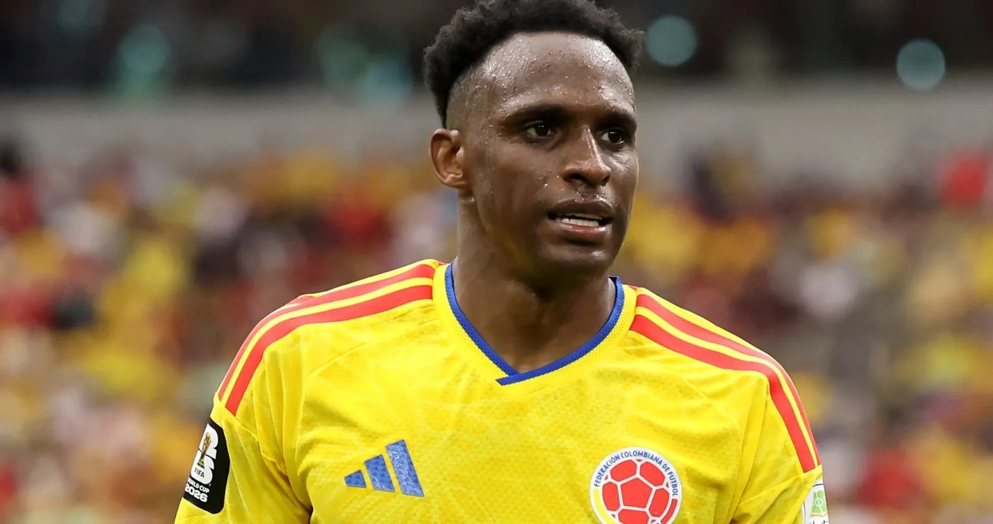 Player wearing Colombia jersey during match