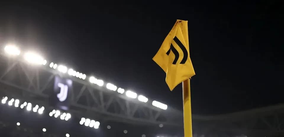 Corner flag at Juventus stadium during night match