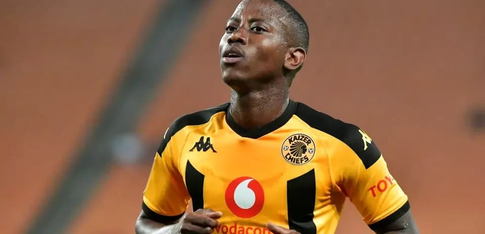 Player wearing Kaizer Chiefs jersey during match