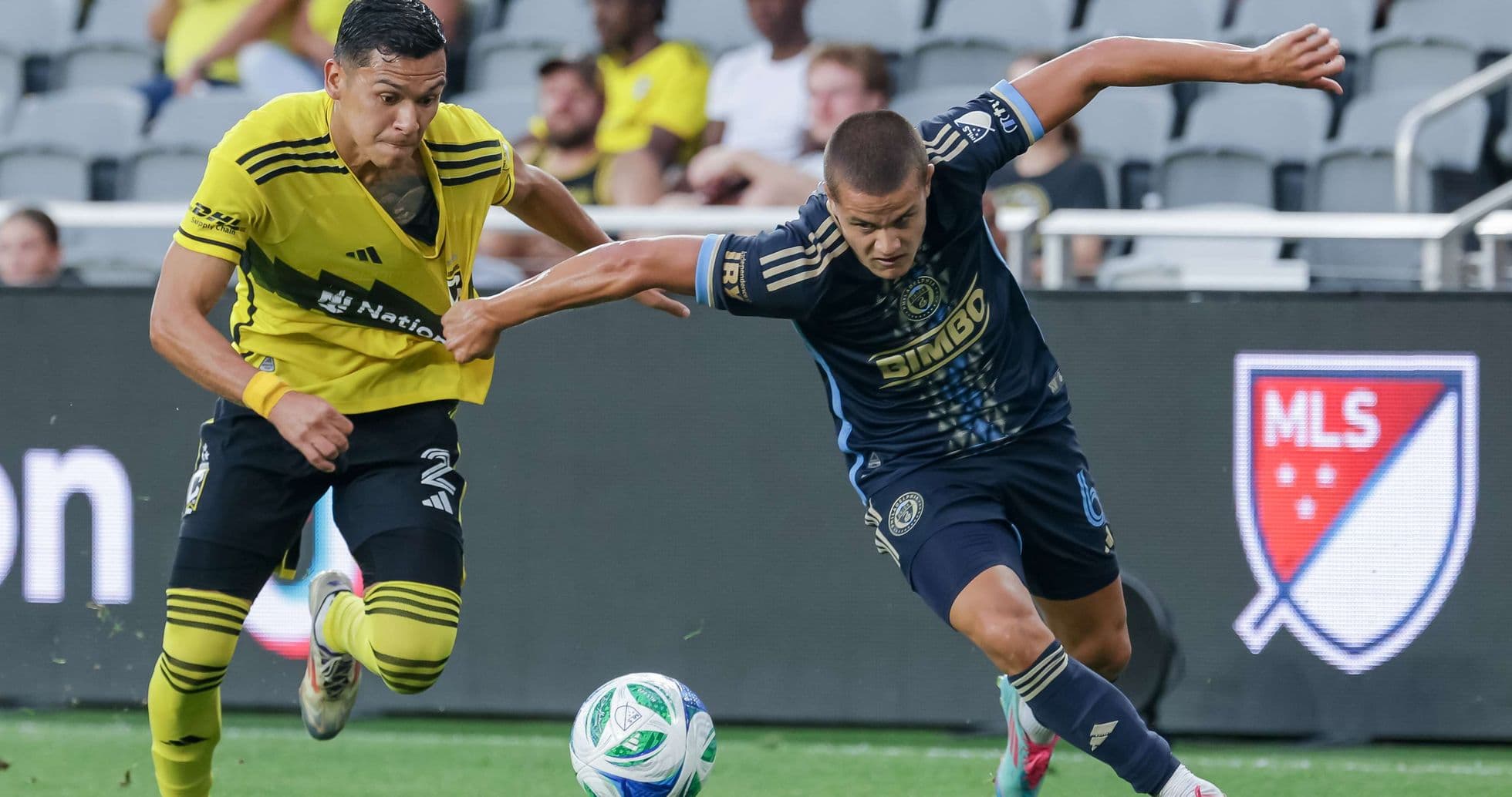 Player competing for the ball during match