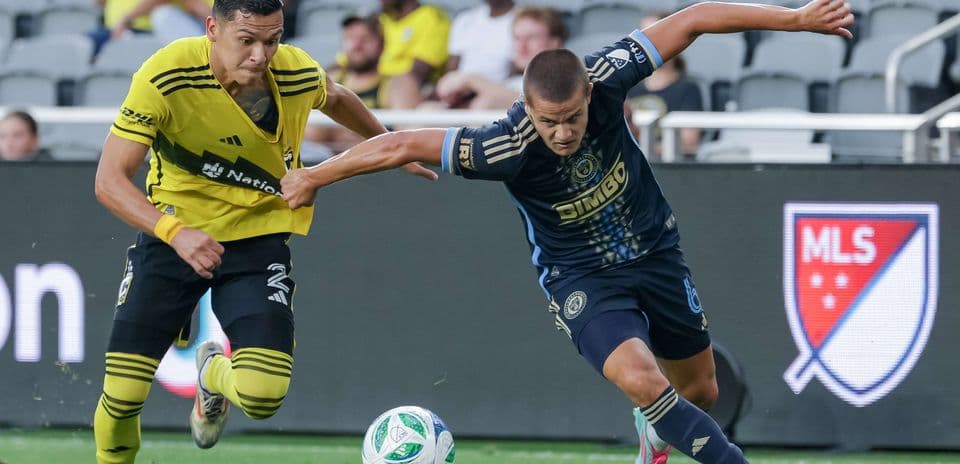 Player competing for the ball during match