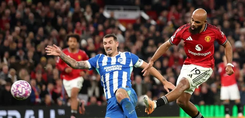 Brighton player challenged by Manchester United opponent