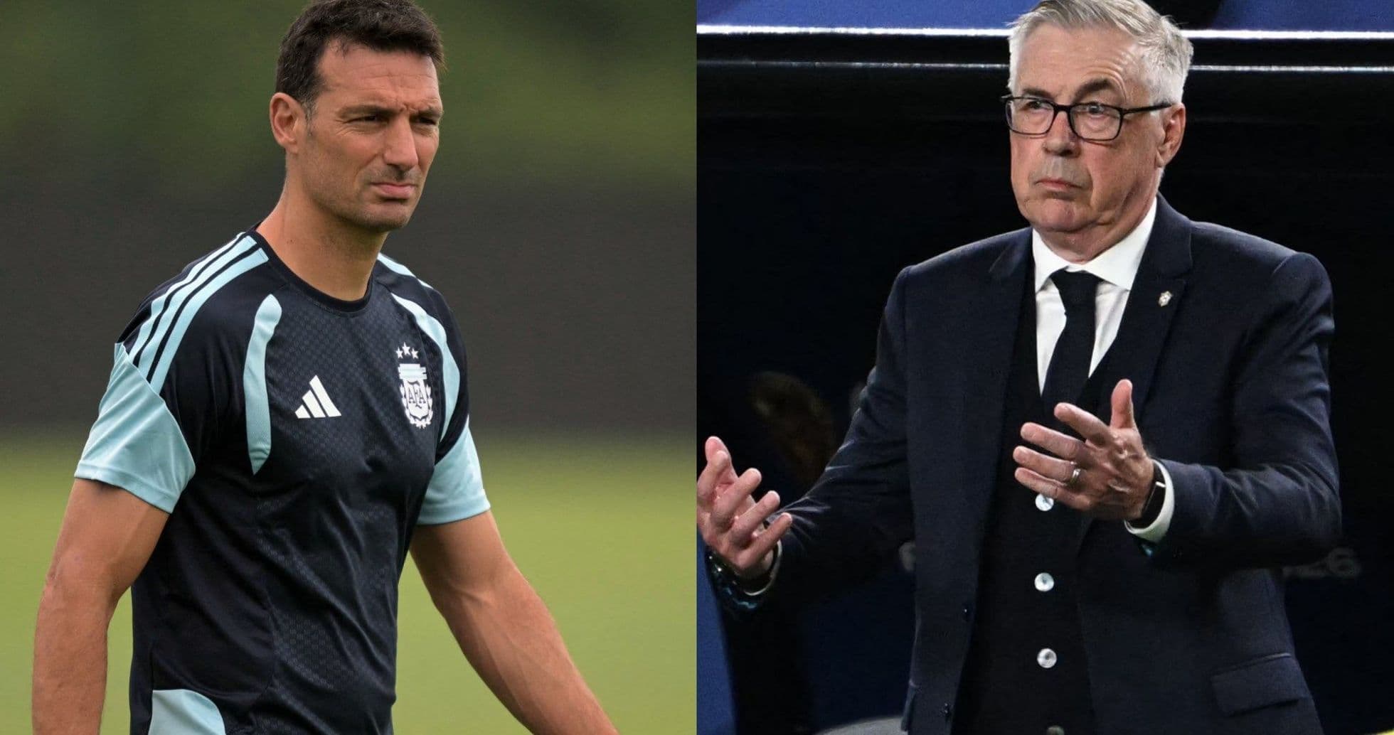 Two football managers on separate sides of image