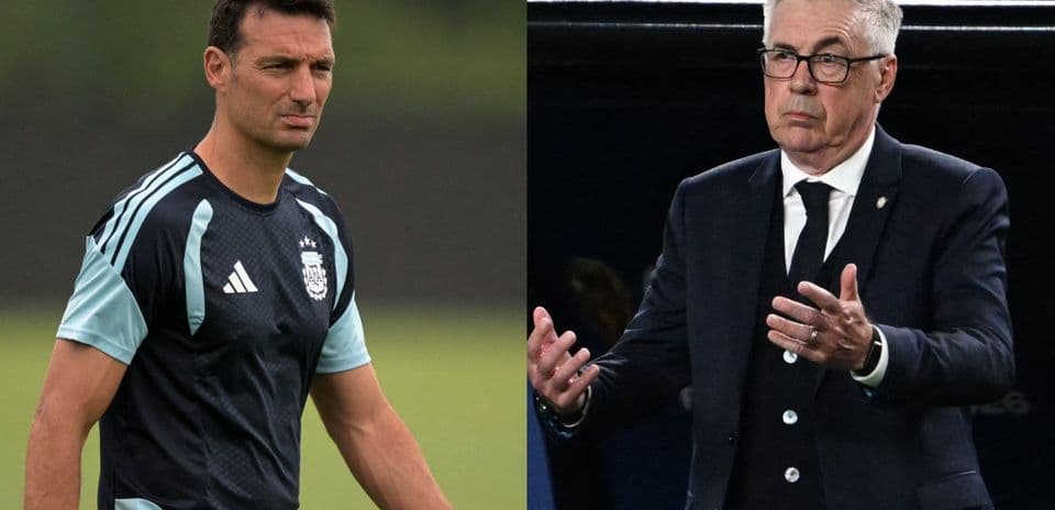 Two football managers on separate sides of image