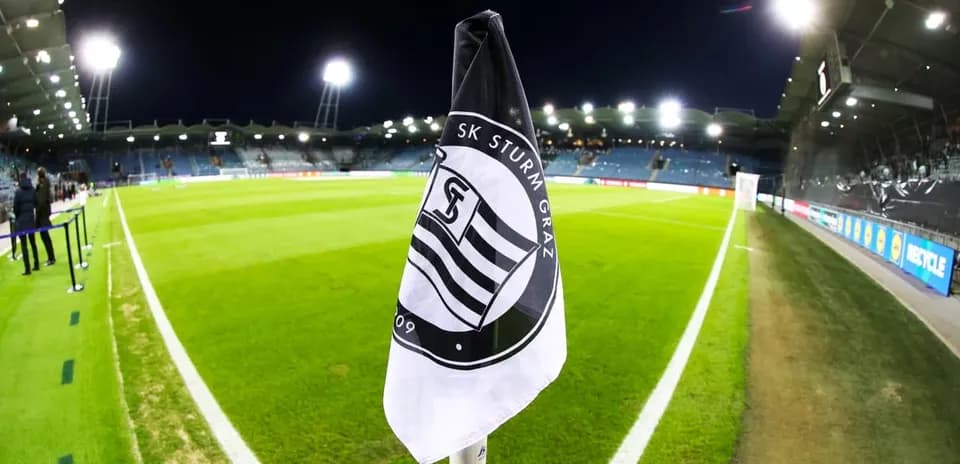 Corner flag of SK Sturm Graz in stadium