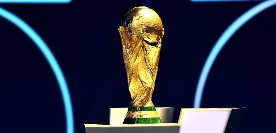 FIFA World Cup trophy on display