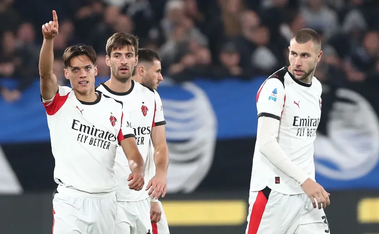 AC Milan players celebrating during match