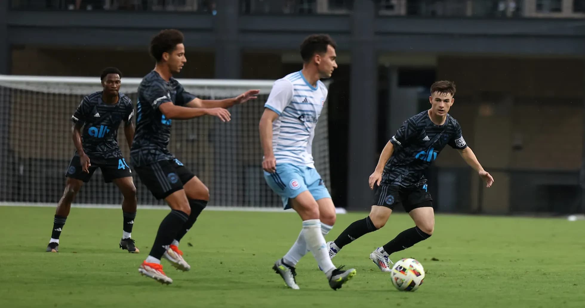 Chicago Fire II players in action against Crown Legacy