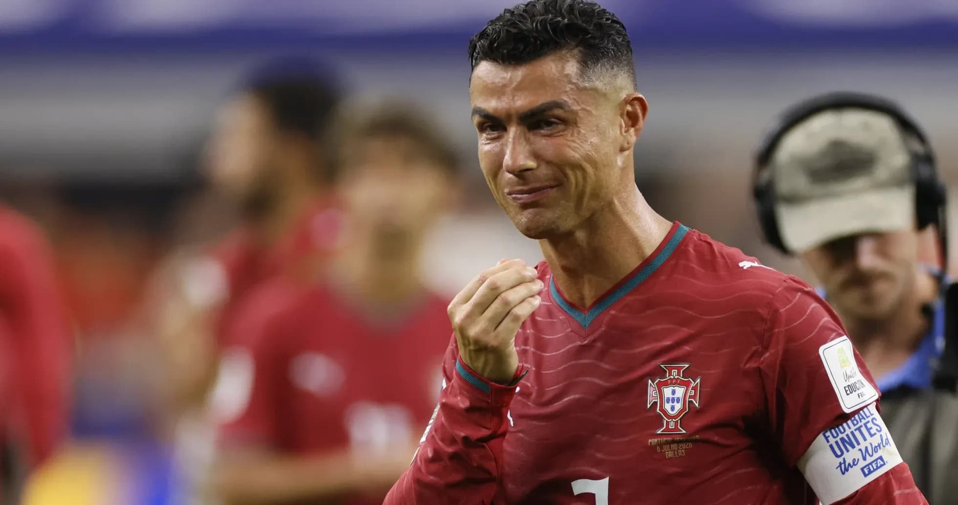 Cristiano Ronaldo in Portugal jersey during match