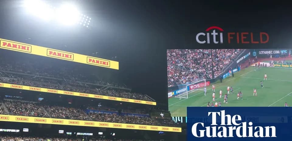 Soccer match at Citi Field with spectators