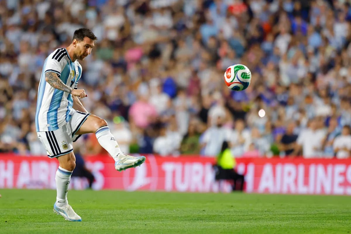 Lionel Messi controlling the ball during a match