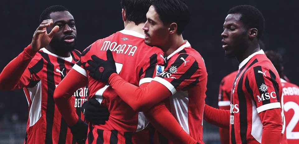 AC Milan players celebrating a goal