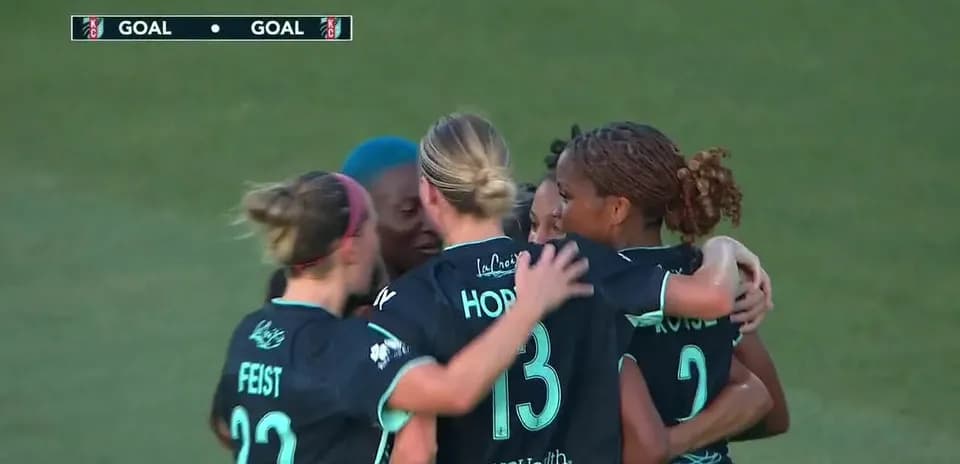 Players celebrating after scoring a goal