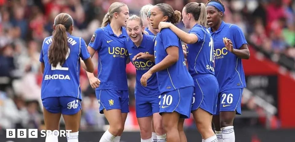 Chelsea players celebrating a goal during match