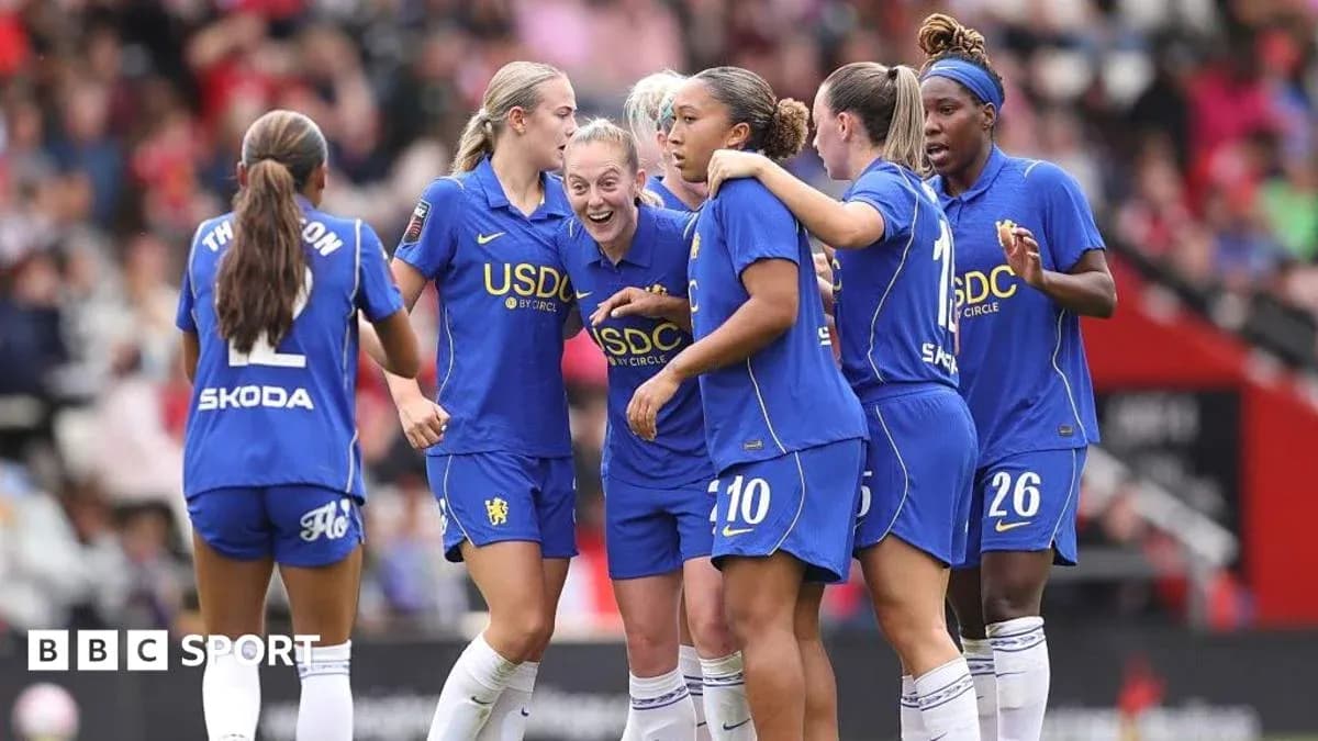 Chelsea players celebrating a goal during match