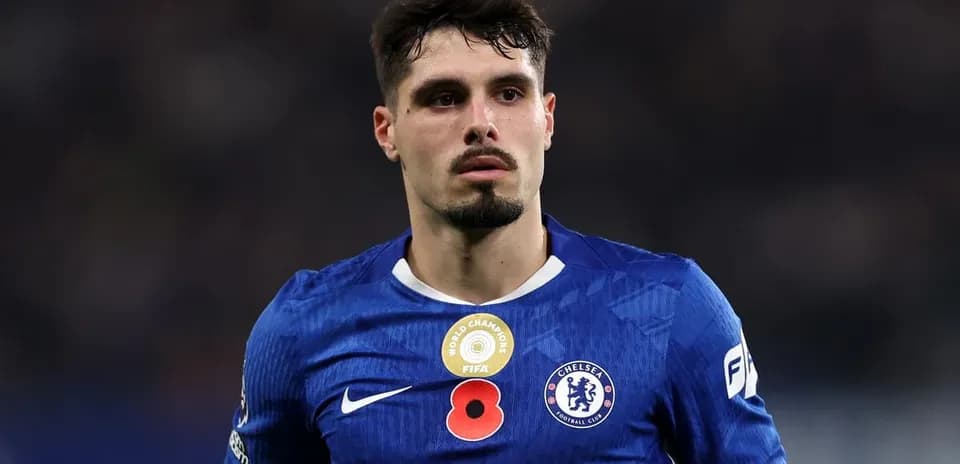 Player in blue Chelsea jersey during match