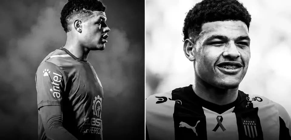 Bruno Betancor in two different football jerseys