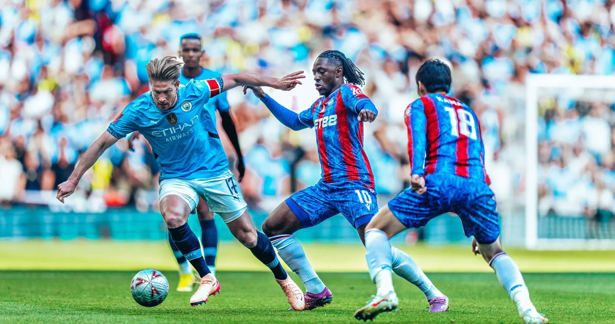 Manchester City players competing against Crystal Palace