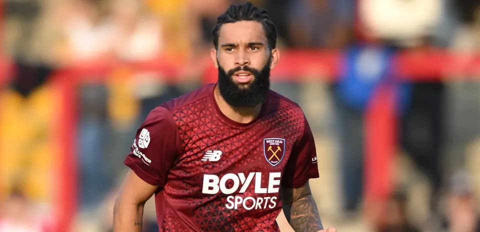 Player in West Ham United kit during match
