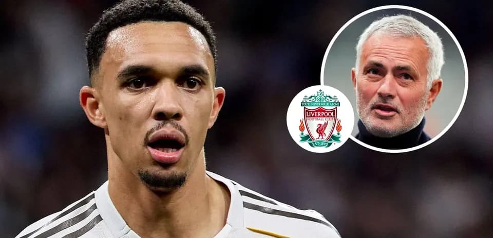 Trent Alexander-Arnold during match with Liverpool logo
