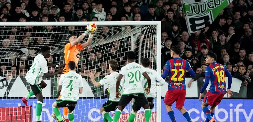 Goalkeeper making a save during a match